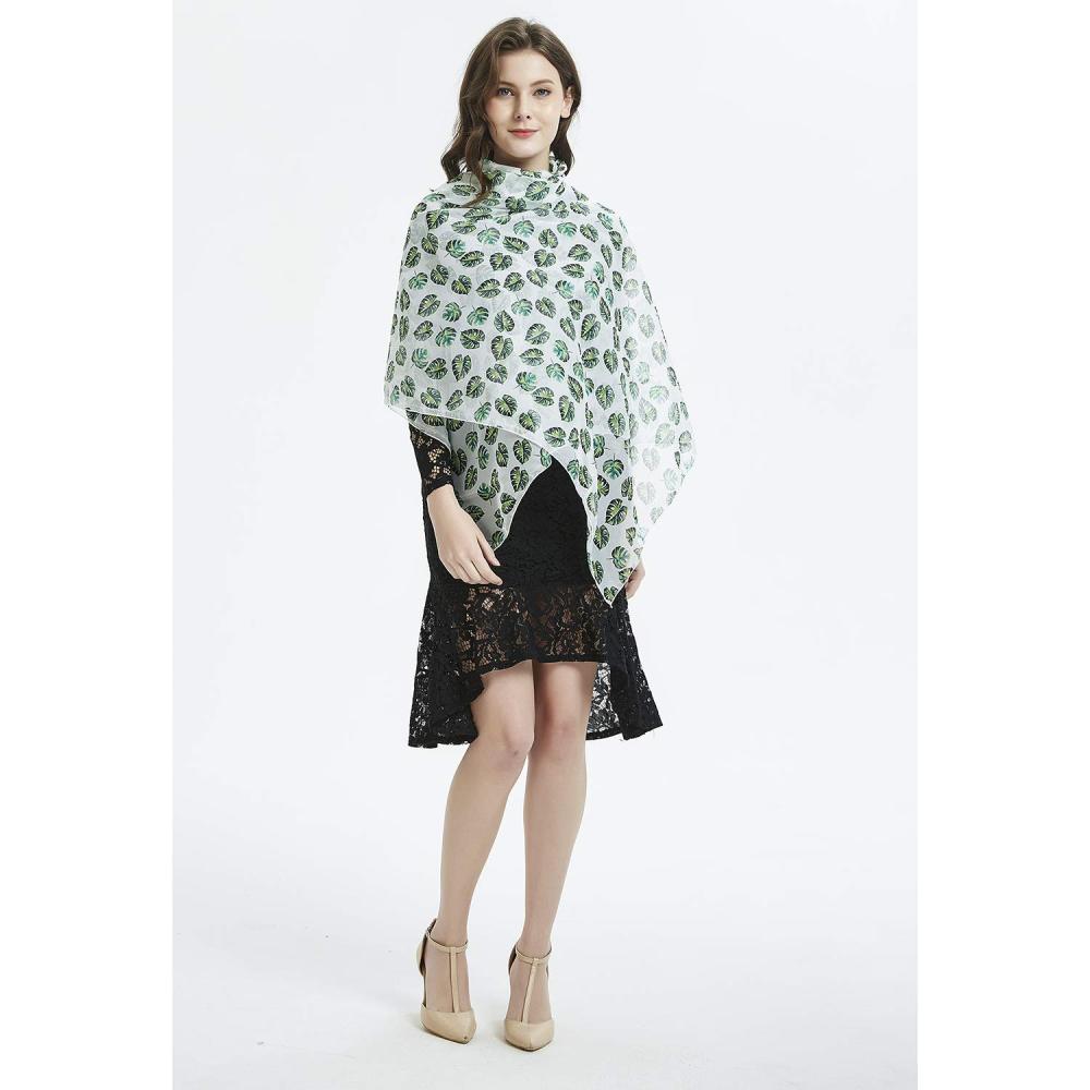 Tropical Leaves Women Scarves Lightweight Shawl Head Wraps