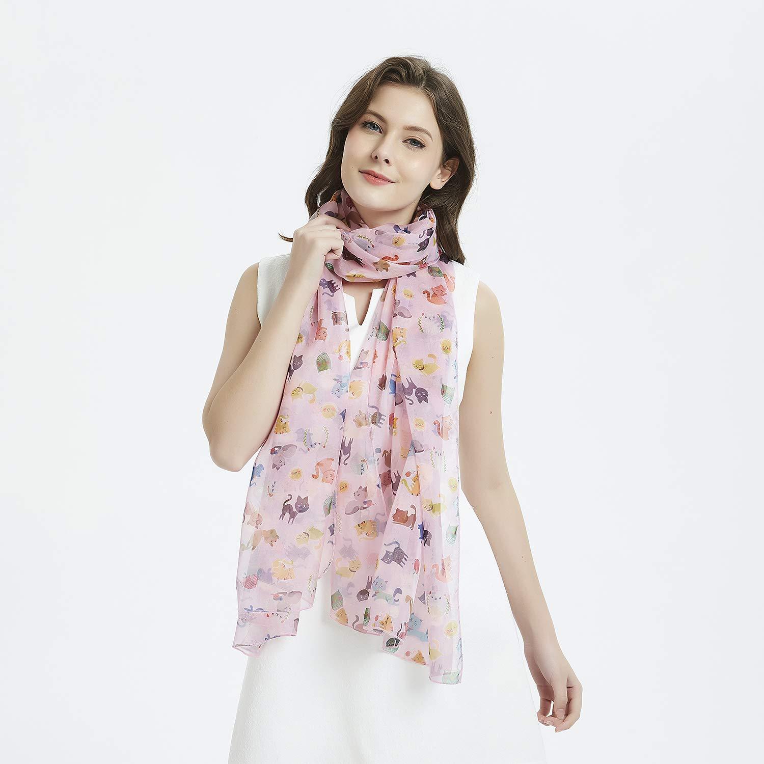 Colorful Cats Women Scarves Lightweight Shawl Head Wraps