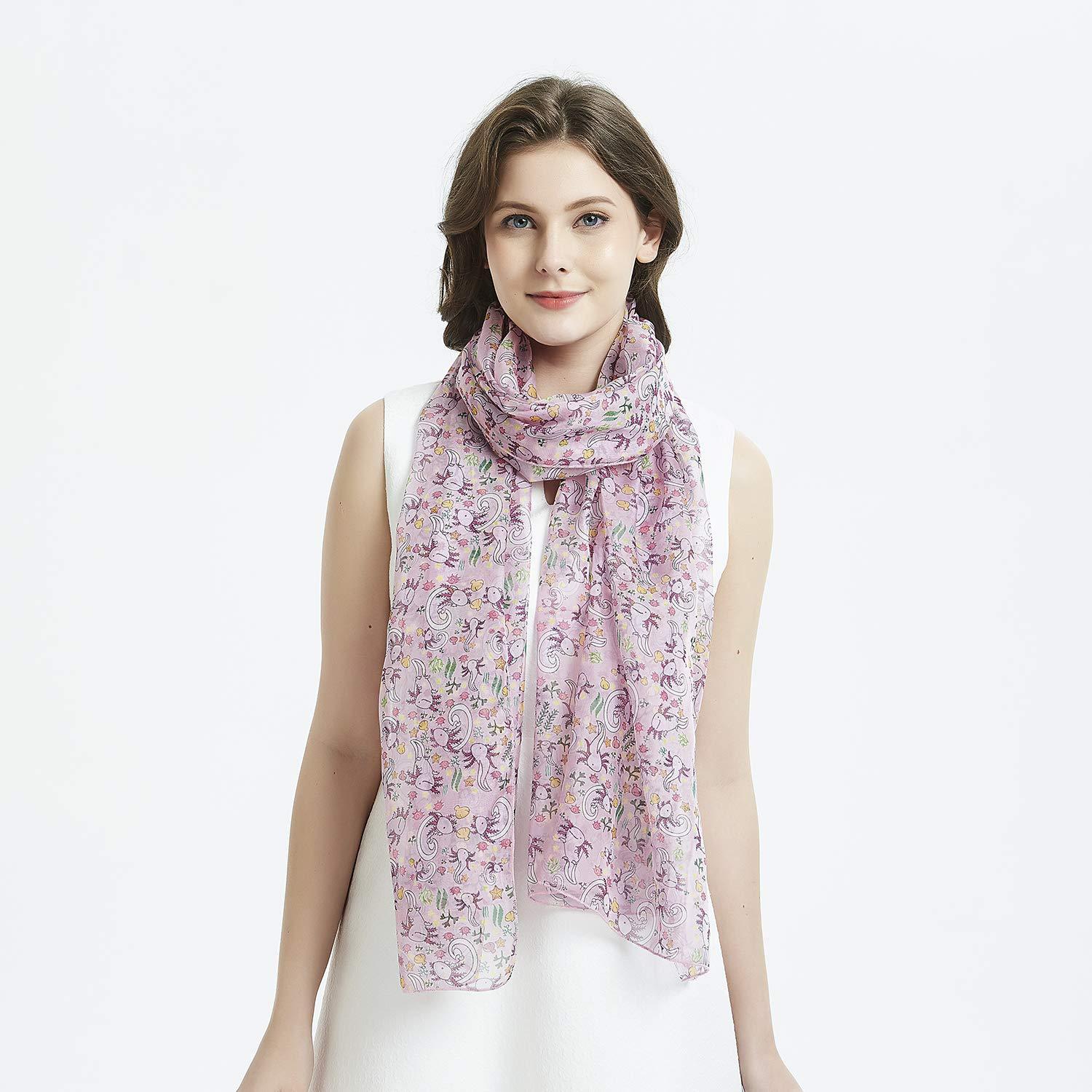 Axolotl Women Scarves Lightweight Shawl Head Wraps