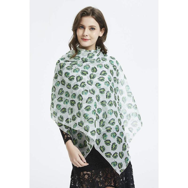 Tropical Leaves Women Scarves Lightweight Shawl Head Wraps