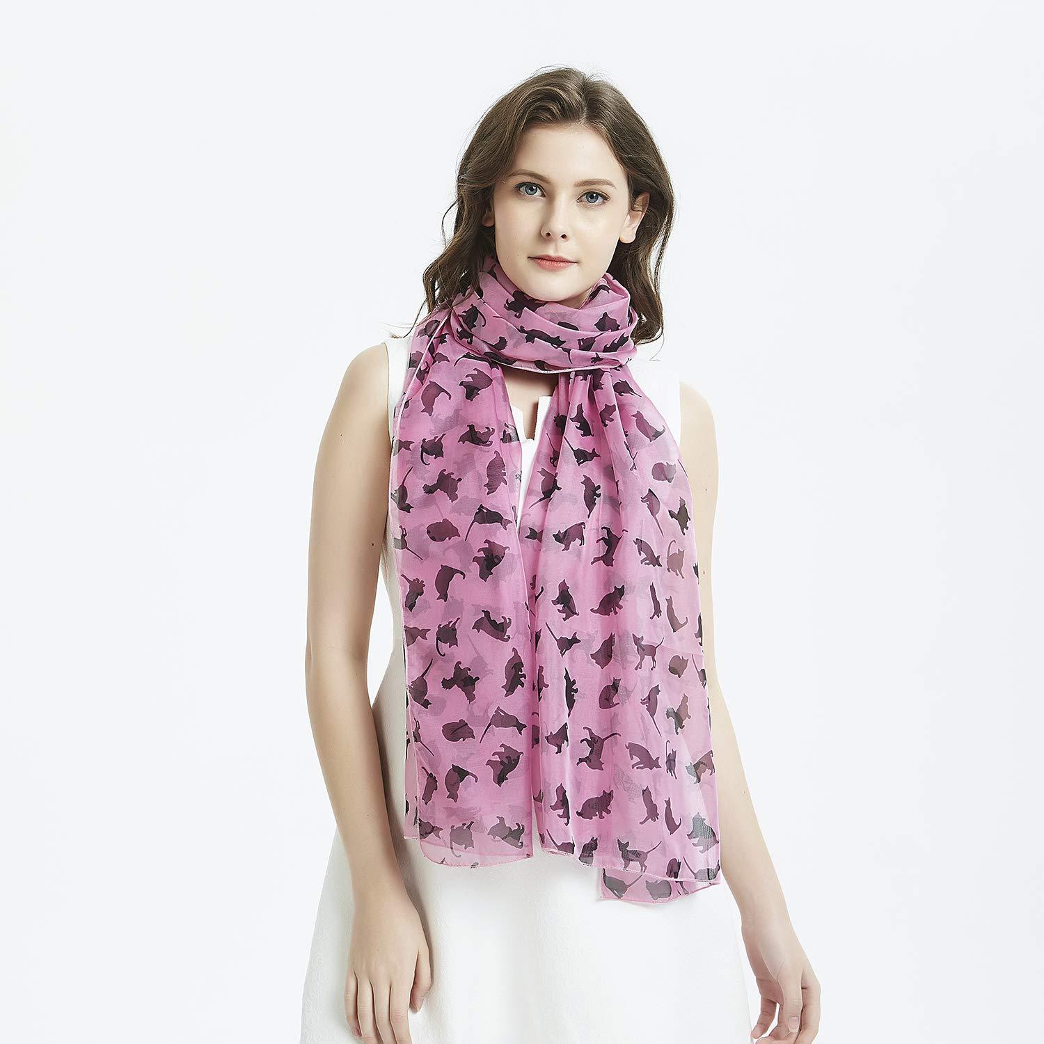 Black Cat Women Scarves Lightweight Shawl Head Wraps