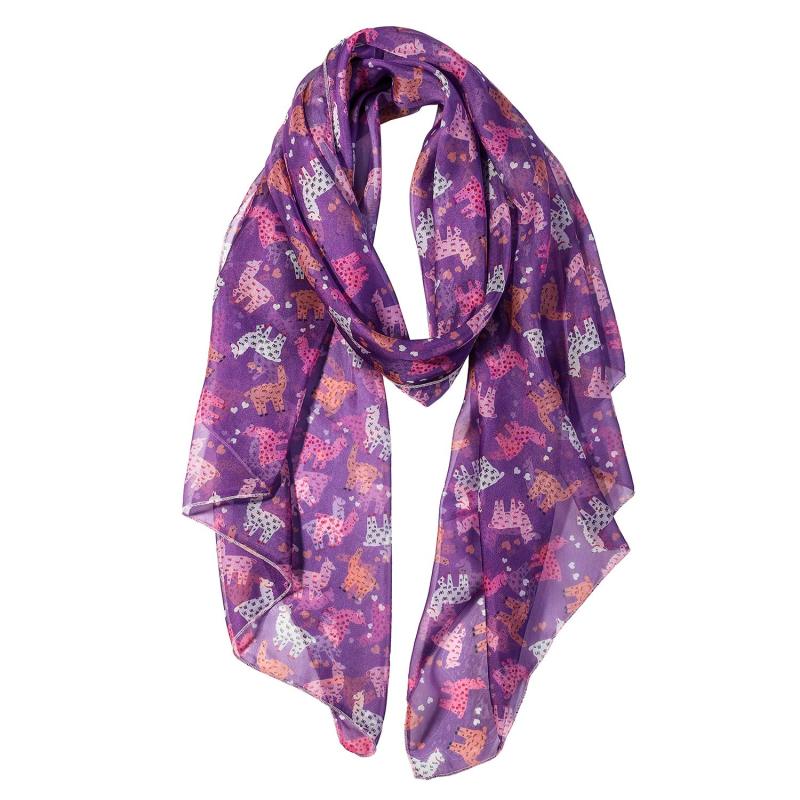 Llama Women Scarves Lightweight Shawl Head Wraps