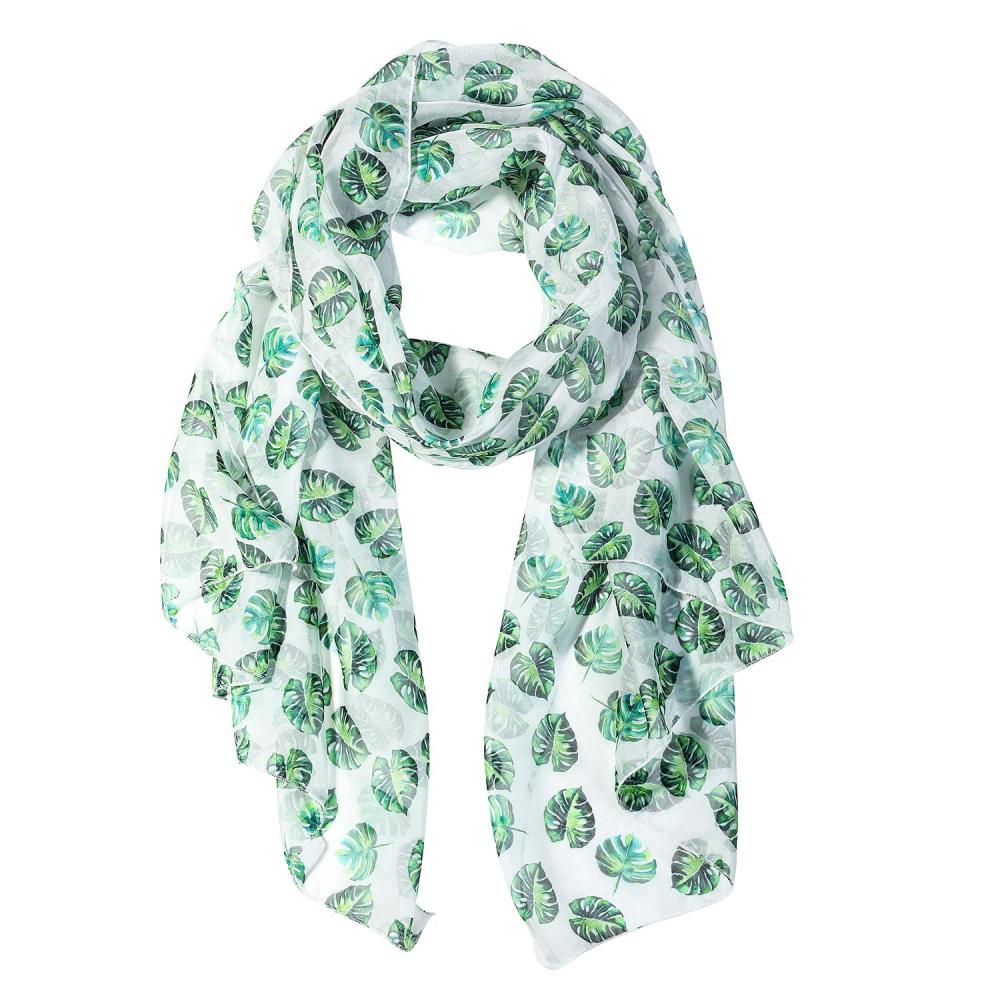 Tropical Leaves Women Scarves Lightweight Shawl Head Wraps
