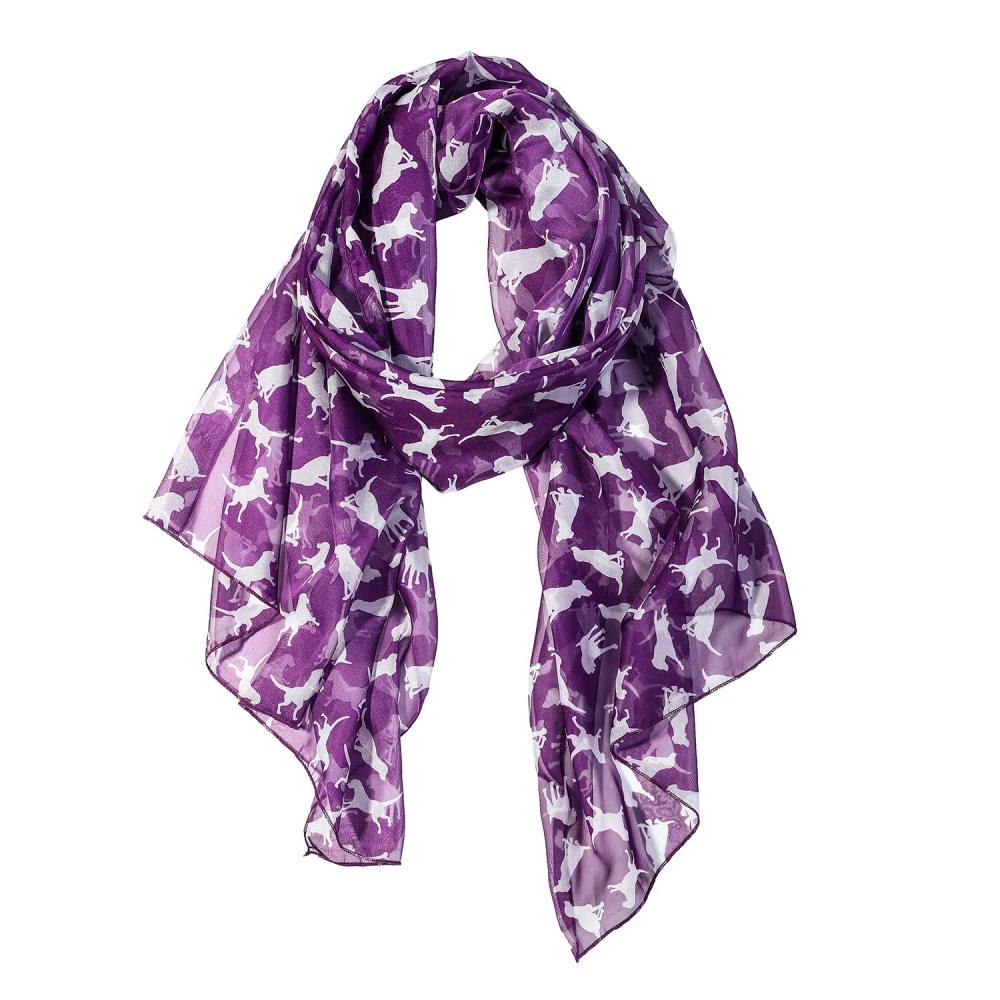 White dog Women Scarves Lightweight Shawl Head Wraps