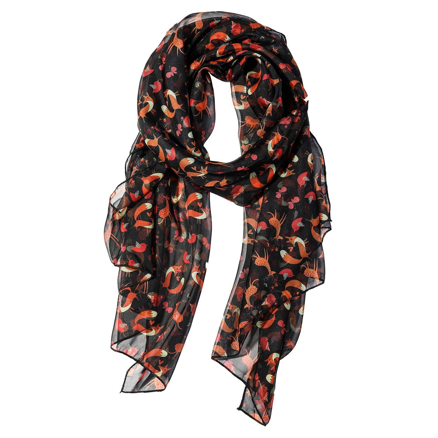 Fox Women Scarves Lightweight Shawl Head Wraps