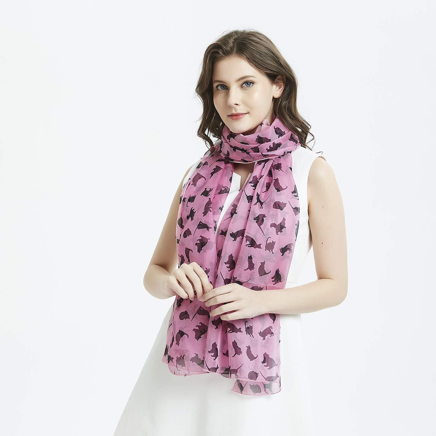 Black Cat Women Scarves Lightweight Shawl Head Wraps