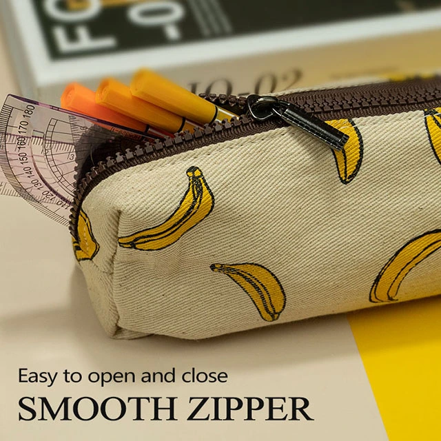 LParkin Bananas Students Super Large Gadget Capacity for Girls Gift Canvas Pencil Case Box Pen Bag Pouch Stationary Case Makeup Kawaii Cosmetic Cute