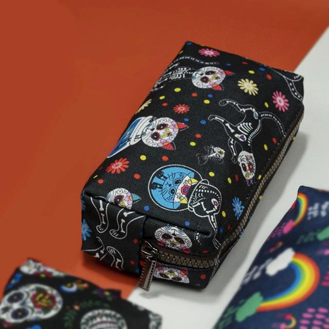 LParkin Day of The Dead Cat Pencil Case for Girls Pouch Teacher Gift Gadget Bag Make Up Case Cosmetic Bag Stationary School Supplies Kawaii Pencil Box