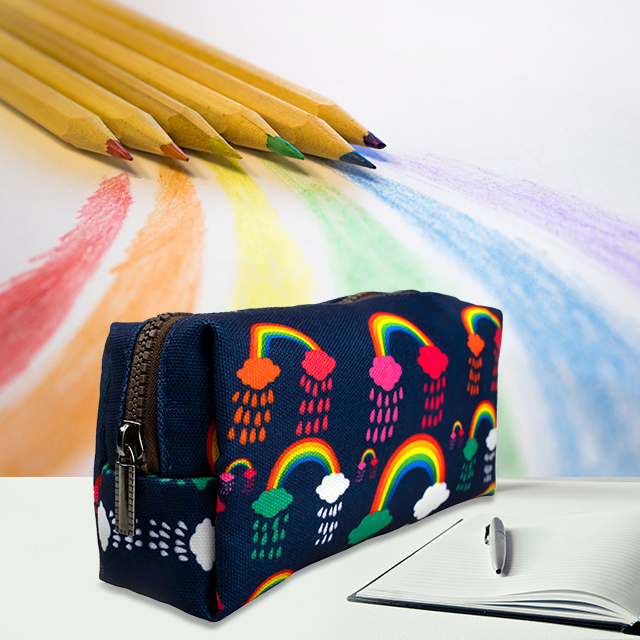 LParkin Rainbow Pencil Case for Girls Pouch Teacher Gift Gadget Bag Make Up Case Cosmetic Bag Stationary School Supplies Kawaii Pencil Box