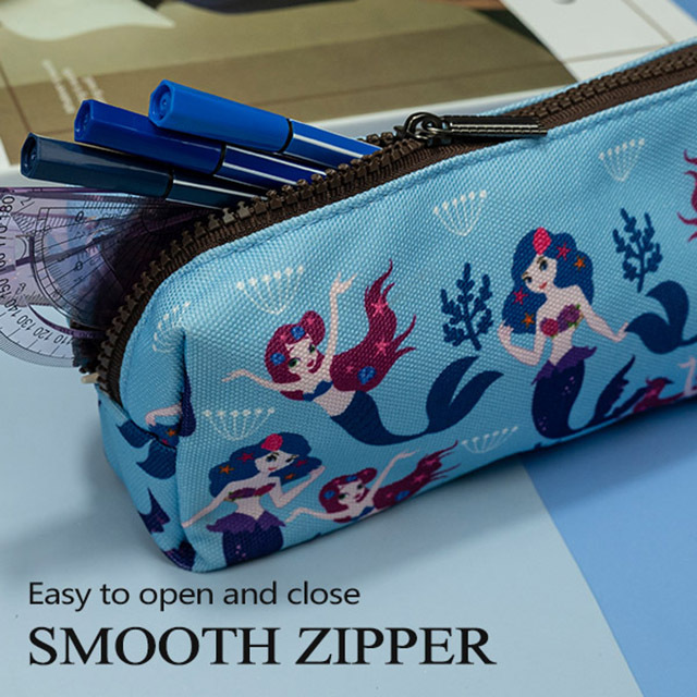LParkin Cute mermaid Pencil Case for Girls Pouch Teacher Gift Gadget Bag Make Up Case Cosmetic Bag Stationary School Supplies Kawaii Pencil Box