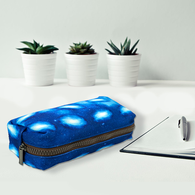 LParkin Galaxy Pencil Case for Boys Space Canvas Pen Bag Pouch Gadget Stationary Case Makeup Cosmetic Bag Students Box