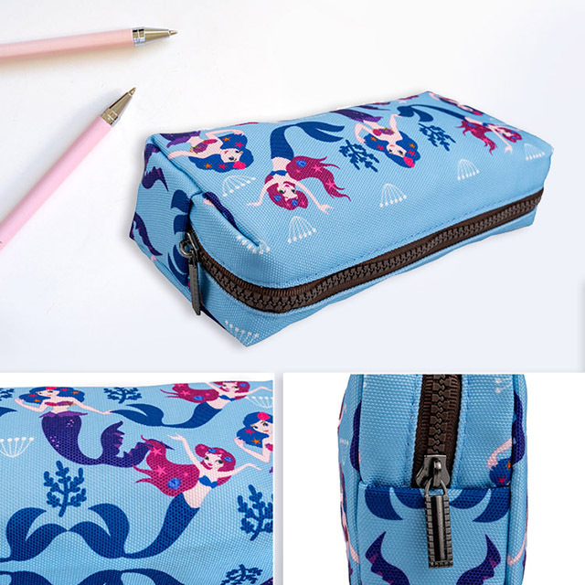 LParkin Cute mermaid Pencil Case for Girls Pouch Teacher Gift Gadget Bag Make Up Case Cosmetic Bag Stationary School Supplies Kawaii Pencil Box