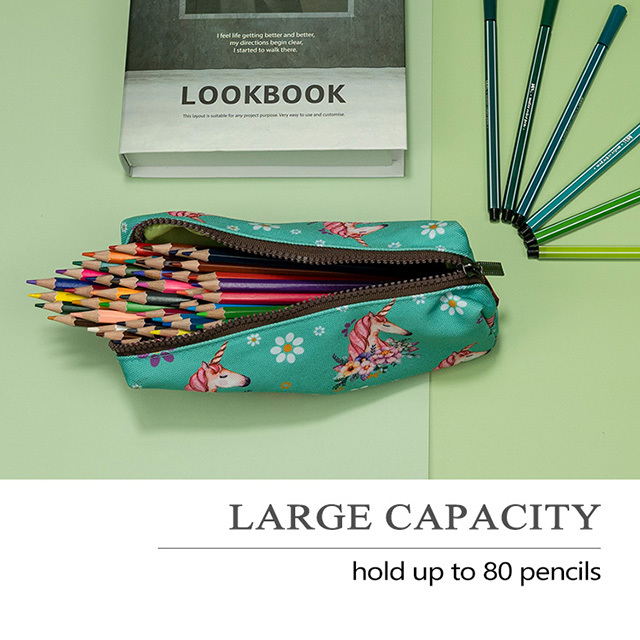 LParkin Cute Unicorn Pencil Case for Girls Pouch Teacher Gift Gadget Bag Make Up Case Cosmetic Bag Stationary School Supplies Kawaii Pencil Box