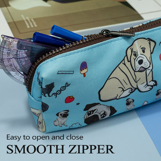 LParkin Cute Pug Dog Pencil Case for Girls Pouch Teacher Gift Gadget Bag Make Up Case Cosmetic Bag Stationary School Supplies Kawaii Pencil Box