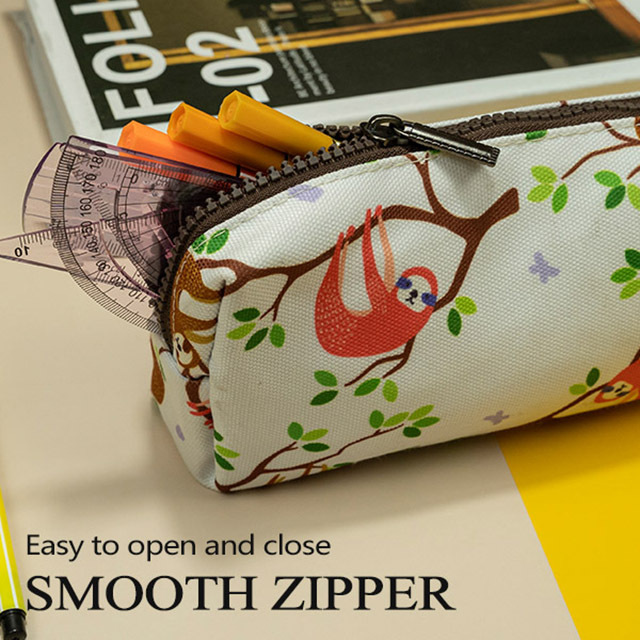 LParkin Cute Red Sloth Pencil Case for Girls Pouch Teacher Gift Gadget Bag Make Up Case Cosmetic Bag Stationary School Supplies Kawaii Pencil Box
