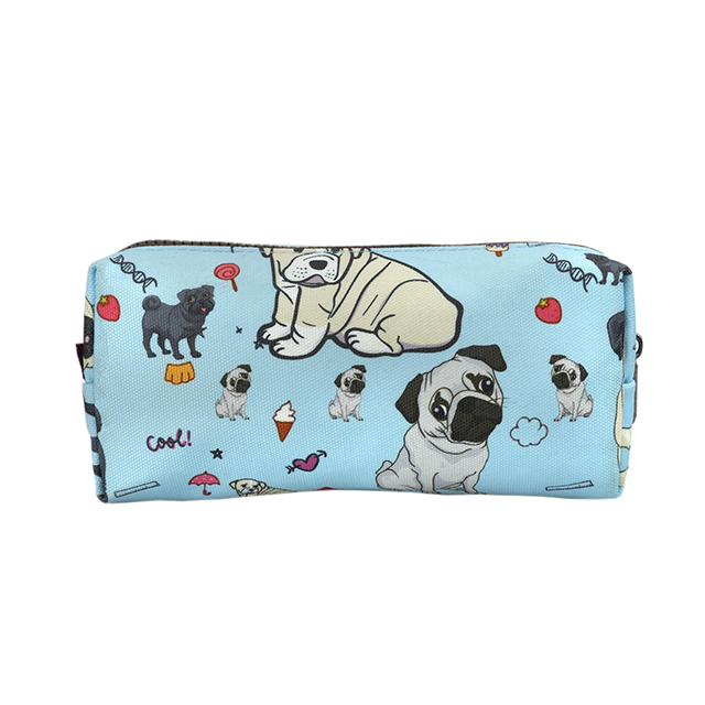 LParkin Cute Pug Dog Pencil Case for Girls Pouch Teacher Gift Gadget Bag Make Up Case Cosmetic Bag Stationary School Supplies Kawaii Pencil Box