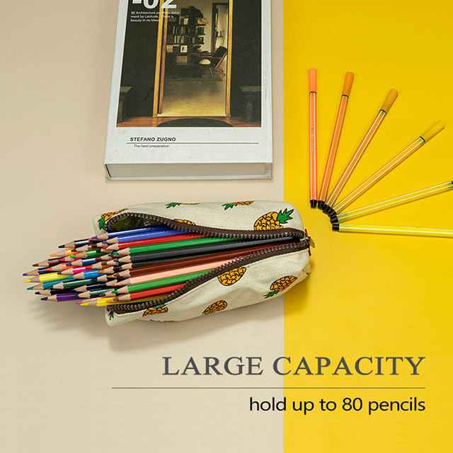 LParkin Cute Pineapple Pencil Case for Girls Pouch Teacher Gift Gadget Bag Make Up Case Cosmetic Bag Stationary School Supplies Kawaii Pencil Box