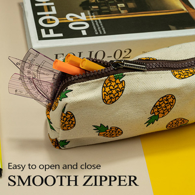 LParkin Cute Pineapple Pencil Case for Girls Pouch Teacher Gift Gadget Bag Make Up Case Cosmetic Bag Stationary School Supplies Kawaii Pencil Box