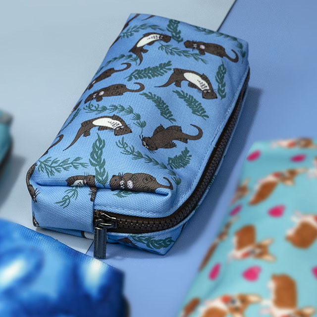 LParkin Cute Otter Pencil Case for girls Pouch Teacher Gift Gadget Bag Make Up Case Cosmetic Bag Stationary School Supplies Kawaii Pencil Box