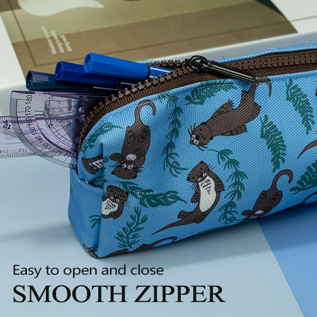 LParkin Cute Otter Pencil Case for girls Pouch Teacher Gift Gadget Bag Make Up Case Cosmetic Bag Stationary School Supplies Kawaii Pencil Box