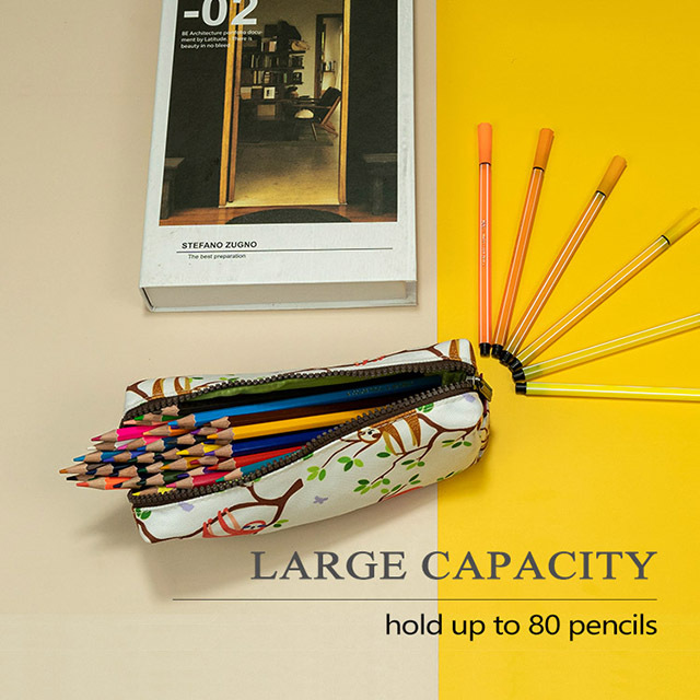 LParkin Cute Red Sloth Pencil Case for Girls Pouch Teacher Gift Gadget Bag Make Up Case Cosmetic Bag Stationary School Supplies Kawaii Pencil Box
