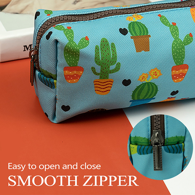 Cactus Pencil Case Students Canvas Pen Bag Pouch Stationary Cute Case Makeup Cosmetic Gadget Bag for Girls (Cactus)