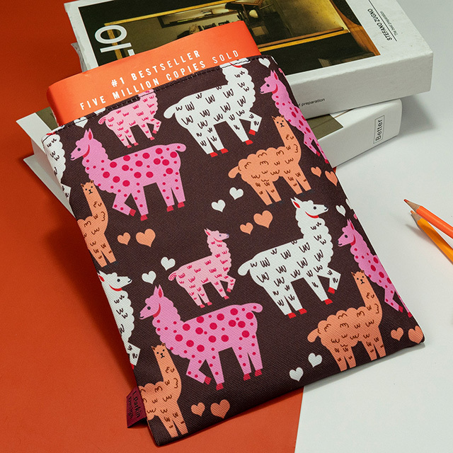 Llama Book Sleeves Gifts for Women Teen Girls Book Sleeve Book Protector Pouches Canvas 10 Inch x 8 Inch