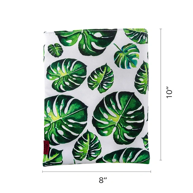 LParkin Tropical Leaves Book Sleeve Leaves Book Protector 10 Inch X 8 Inch Canvas Book Sleeves Teen Gifts