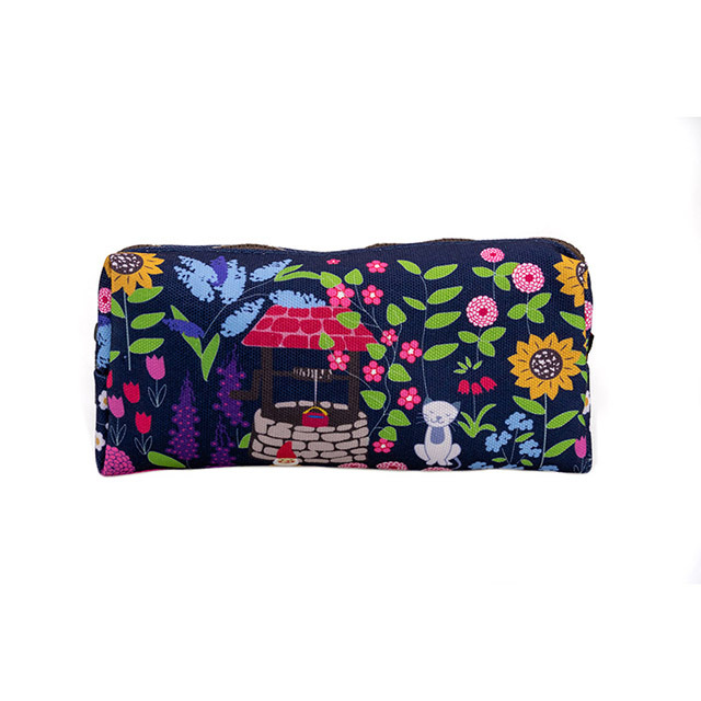 Gnome Garden Students Canvas Cute Girls Gifts Pencil Case Pen Bag Pouch Stationary Case Makeup Cosmetic Bag Gadget bag