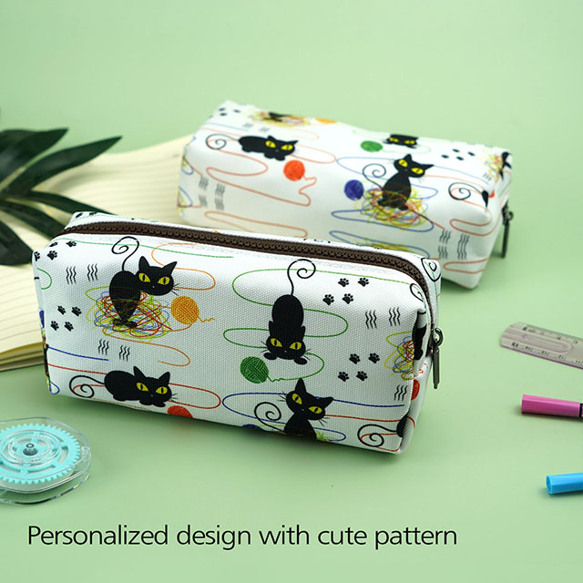Cat Pencil Case Cats and Yarn Knitting Notion Pouch Kitten Makeup Bag Gift  for Cat Lovers
