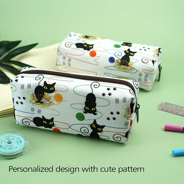 Cat Pencil Case Cats and Yarn Knitting Notion Pouch Kitten Makeup