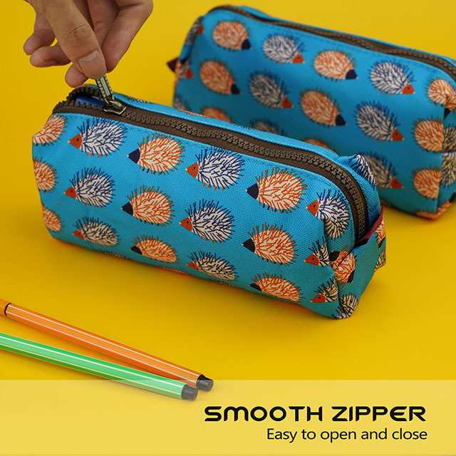 Hedgehog Pencil Case Canvas Pen Bag Pouch Stationary Case Makeup Cosmetic Bag Gadget Bag(Hedgehog)