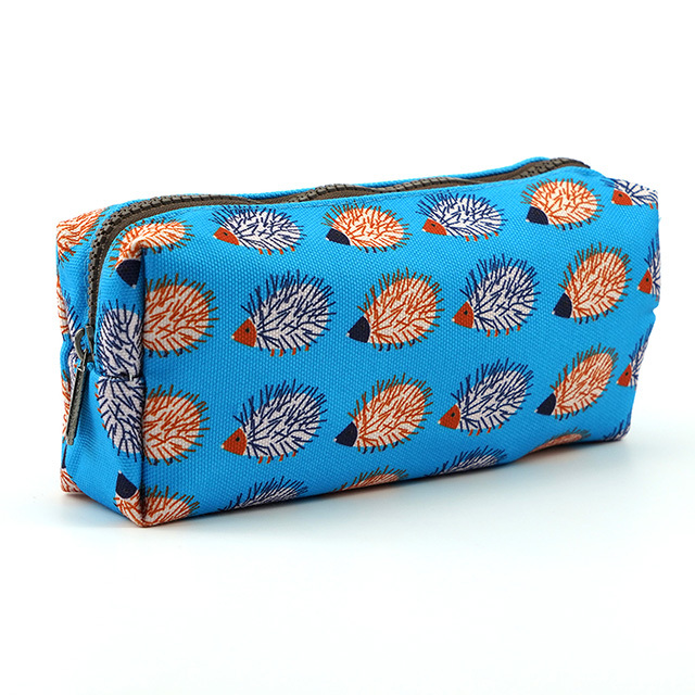 Hedgehog Pencil Case Canvas Pen Bag Pouch Stationary Case Makeup Cosmetic Bag Gadget Bag(Hedgehog)