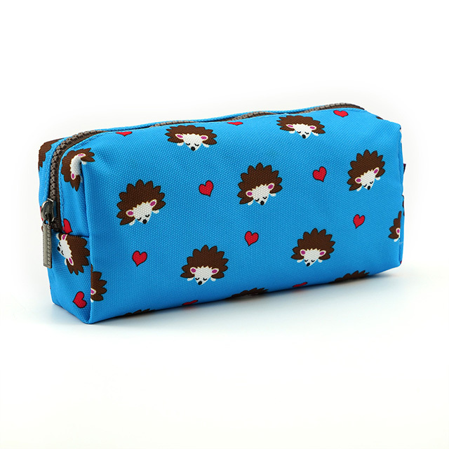 LParkin Hedgehog Large Capacity Canvas Pencil Case Pen Bag Pouch Stationary Case Makeup Cosmetic Bag Gadget Box