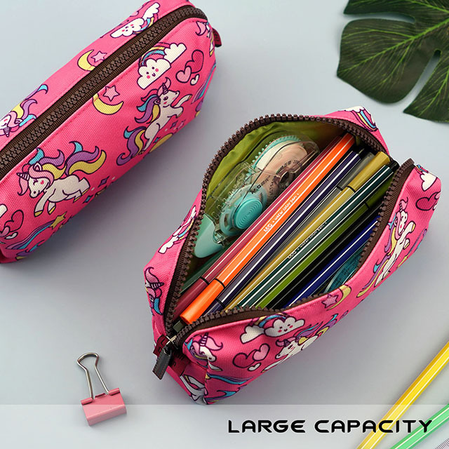 Unicorn Students Canvas Pencil Case Pen Bag Pouch Stationary Case Makeup Cosmetic Bag