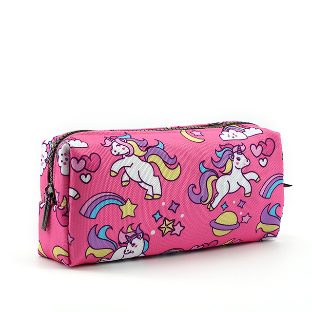 Unicorn Students Canvas Pencil Case Pen Bag Pouch Stationary Case Makeup Cosmetic Bag