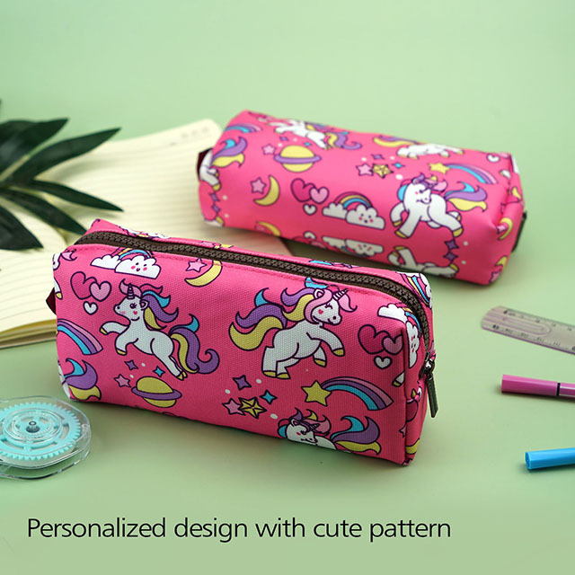 Unicorn Students Canvas Pencil Case Pen Bag Pouch Stationary Case Makeup Cosmetic Bag