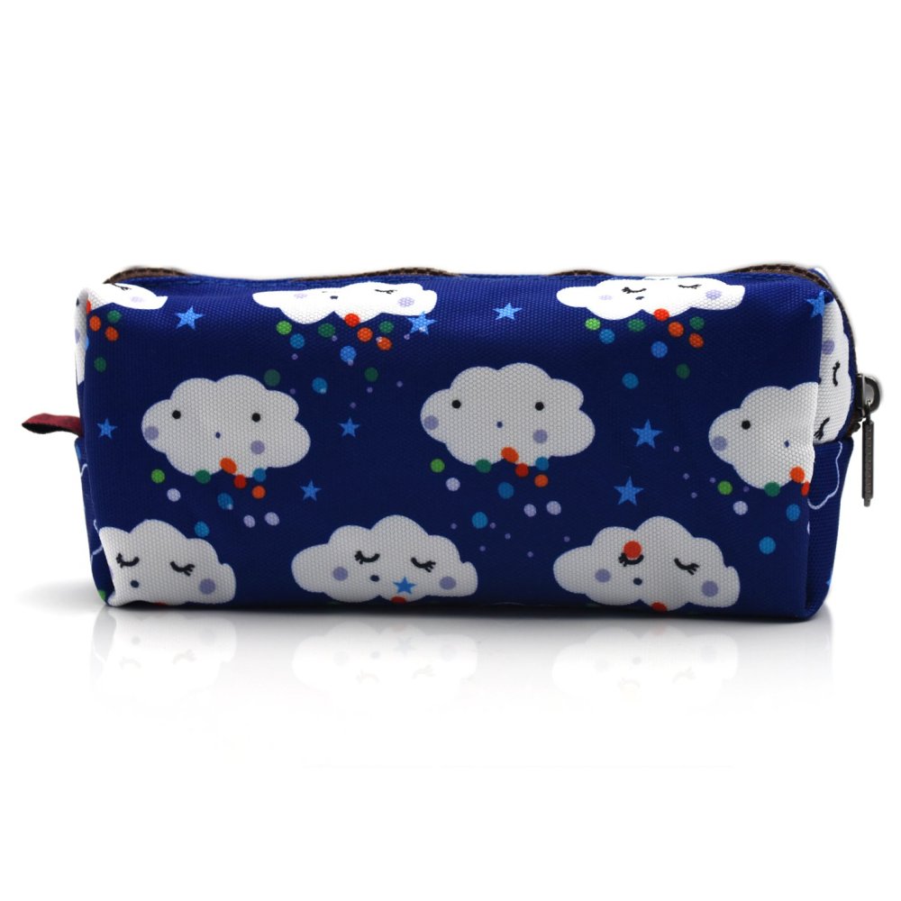 Kawaii Clouds Students Super Large Capacity Canvas Pencil Case Pen Bag Pouch Stationary Case Makeup Cosmetic Bag
