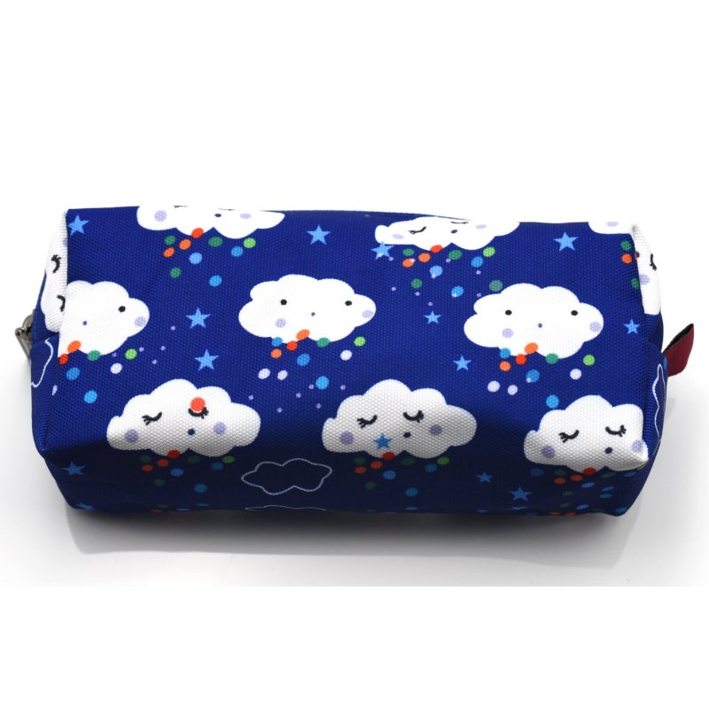 Kawaii Clouds Students Super Large Capacity Canvas Pencil Case Pen Bag Pouch Stationary Case Makeup Cosmetic Bag