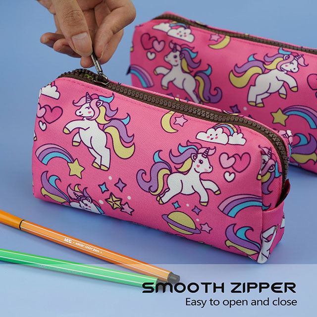 Unicorn Students Canvas Pencil Case Pen Bag Pouch Stationary Case Makeup Cosmetic Bag