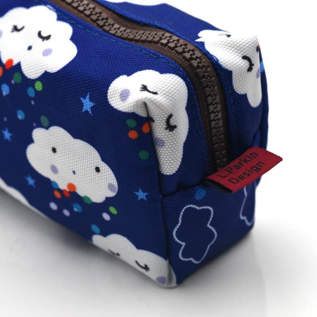 Kawaii Clouds Students Super Large Capacity Canvas Pencil Case Pen Bag Pouch Stationary Case Makeup Cosmetic Bag