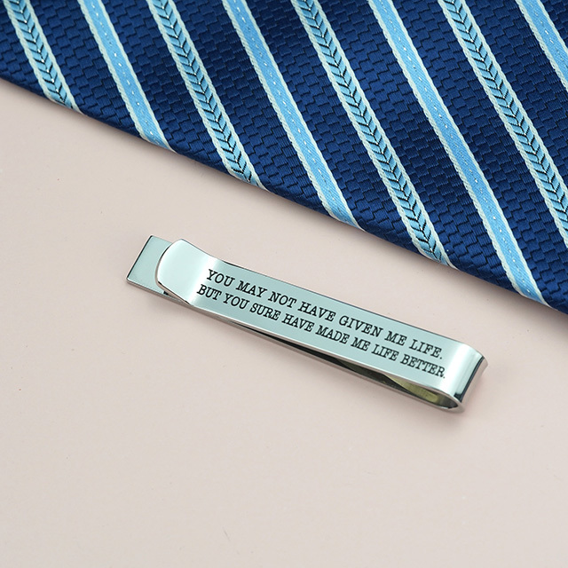 LParkin Father of The Groom Gifts Wedding Tie Clips Gifts for Groomsmen from The Bride Stainless Steel Tie Bars