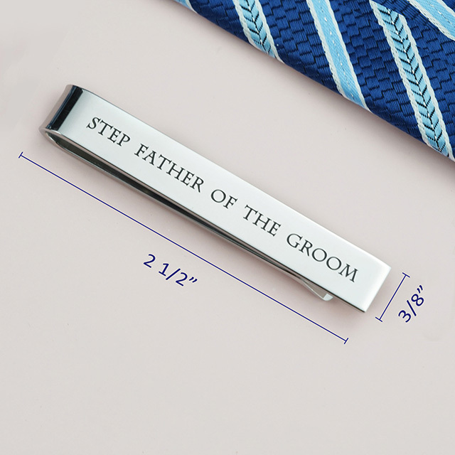 LParkin Father of The Groom Gifts Wedding Tie Clips Gifts for Groomsmen from The Bride Stainless Steel Tie Bars