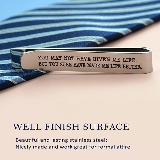 LParkin Father of The Groom Gifts Wedding Tie Clips Gifts for Groomsmen from The Bride Stainless Steel Tie Bars