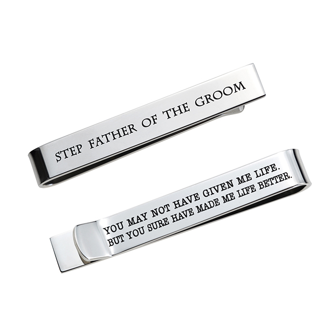 LParkin Father of The Groom Gifts Wedding Tie Clips Gifts for Groomsmen from The Bride Stainless Steel Tie Bars