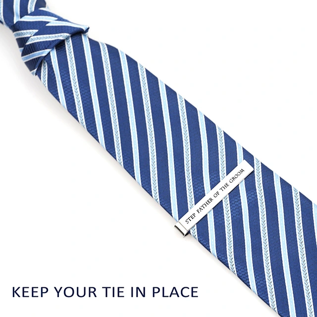 LParkin Father of The Groom Gifts Wedding Tie Clips Gifts for Groomsmen from The Bride Stainless Steel Tie Bars