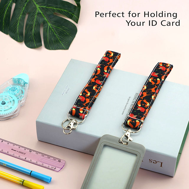 Fox Gifts Lanyard Keychain Lanyard for Women ID Badge Holder Keychain Lanyard Lanyards ID Holder Cotton Fabric Preschool Lanyard