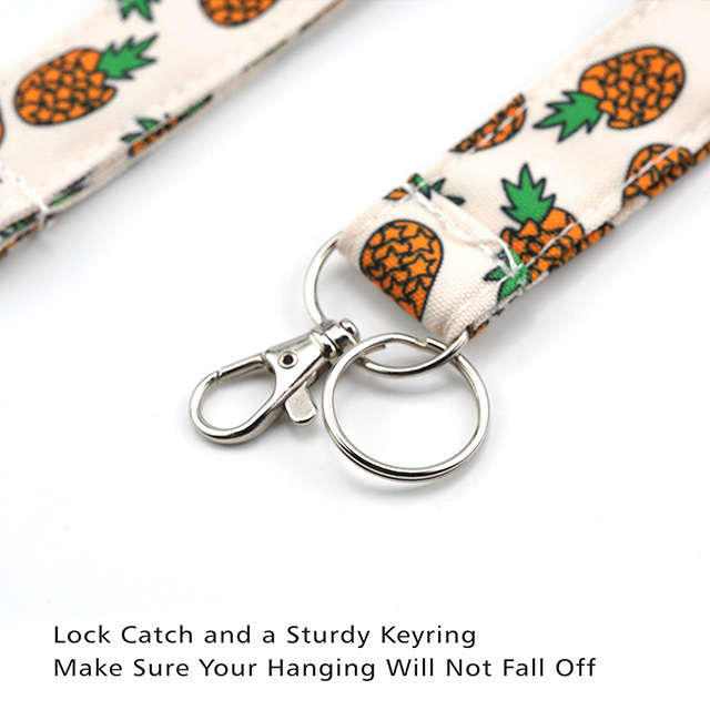Pineapple Gifts Lanyard ID Badge Holder Lanyards Lanyards for Women Lanyard Keychain Key Lanyard ID Holder Cotton Fabric Preschool Lanyard Teacher Gif