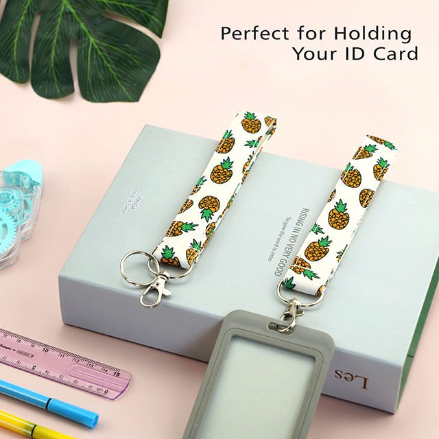 Pineapple Gifts Lanyard ID Badge Holder Lanyards Lanyards for Women Lanyard Keychain Key Lanyard ID Holder Cotton Fabric Preschool Lanyard Teacher Gif
