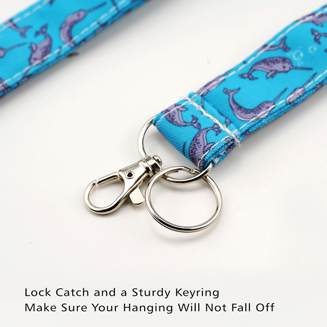 Narwhal Gifts Lanyard Key Lanyard ID Badge Holder Cute Lanyard Lanyards for Women ID Holder Cotton Fabric Preschool Lanyard